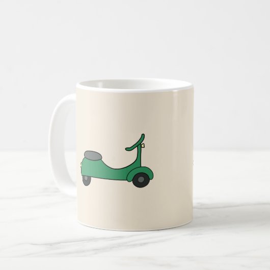 Grüner Roller Kaffeetasse (Vorderseite Links)