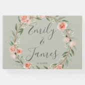 Grüner, romantischer Rose-Kranz Gästebuch (Vorderseite)