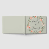 Grüner, romantischer Rose-Kranz Gästebuch (Voll)