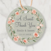 Grüner, romantischer Rose-Kranz Geschenkanhänger (Vorderseite)