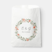 Grüner, romantischer Rose-Kranz Geschenktütchen (Vorderseite)