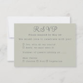 Grüner, romantischer Rose-Kranz RSVP Karte (Rückseite)