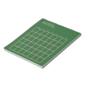 Grüner rosa April Undatierter Kalender der Organis Notizblock (Rotiert)