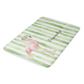 Grüner Rosa Flamingo Badematte (Schrägansicht)