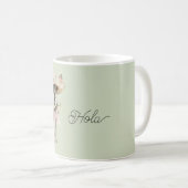 Grüner Rosa Hut Schleife Hund Kaffeetasse (VorderseiteRechts)