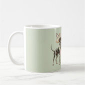 Grüner Rosa Hut Schleife Hund Kaffeetasse (Links)