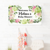 Grüner rosa Hydrangea Begrüßung Hintergrund Banner (Insitu)