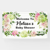 Grüner rosa Hydrangea Begrüßung Hintergrund Banner (Horizontal)