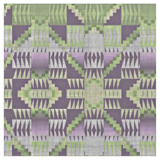 Grüner rosa Lavendel Violet Lila roter Ethnisch-Lo Stoff (Nahaufnahme)