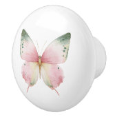 Grüner Rosa Minze Schmetterling Keramikknauf (Rechts)