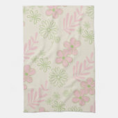 Grüner rosa tropischer Blumen Botanischer Frühling Geschirrtuch (Vertikal)
