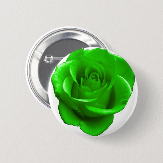 Grüner Rosen-Knopf Button (Vorne & Hinten)