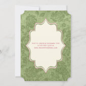 Grüner Rosengarten Damask 65. Geburtstag Einladung (Rückseite)