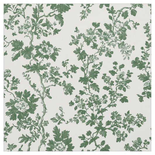 Grüner Rosenzweig Toile Stoff (Muster)