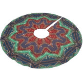 Grüner roter dekorativer Baumschurz Polyester Weihnachtsbaumdecke (Schrägansicht)