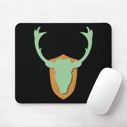 Grüner Rotwild-Kopf Mousepad (Mit Mouse)