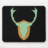 Grüner Rotwild-Kopf Mousepad (Vorne)