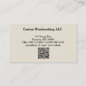 Grüner Rundsäge QR Code Holzbearbeitungsmaschine Visitenkarte (Rückseite)