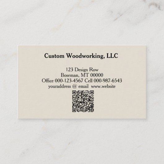 Grüner Rundsäge QR Code Holzbearbeitungsmaschine Visitenkarte (Rückseite)