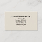 Grüner Rundsäge Sägemehl Holzbearbeiter Handwerker Visitenkarte (Rückseite)