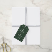 Grüner Rustikaler Baum Holzkorn-Weihnachtsgeschenk Geschenkanhänger (Mit Garn)