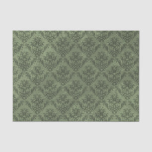 Grüner rustikaler Damast-Vintage Tapete Seidenpapier