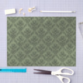 Grüner rustikaler Damast-Vintage Tapete Seidenpapier (Handwerk)