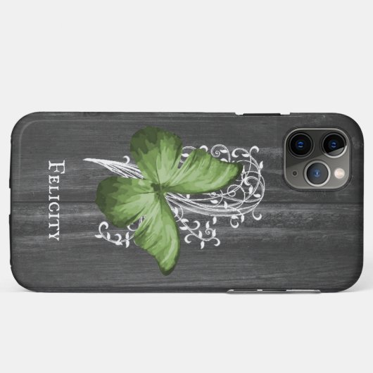 Grüner Rustikaler Schmetterling Personalisiert Case-Mate iPhone Hülle (Rückseite (Horizontal))