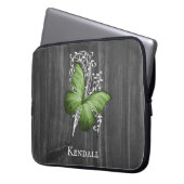 Grüner Rustikaler Schmetterling Personalisierter L Laptopschutzhülle (Vorderseite Links)