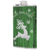 Grüner Rustikaler Weihnachtsbaum Flachmann (Links)