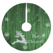 Grüner Rustikaler Weihnachtsbaumrock Polyester Weihnachtsbaumdecke (Vorderseite)