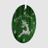 Grüner Rustikaler Weihnachtsschmuck Ornament (Vorderseite)