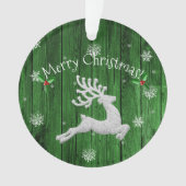 Grüner Rustikaler Weihnachtsschmuck Ornament (Vorderseite)