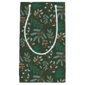 Grüner rustikaler Winter botanisch Kleine Geschenktüte (Vorderseite)
