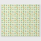 Grüner Safari-Geburtstag Geschenkpapier (Flach)