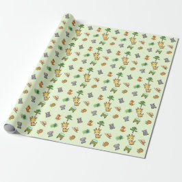 Grüner Safari-Geburtstag Geschenkpapier