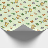 Grüner Safari-Geburtstag Geschenkpapier (Ecke)