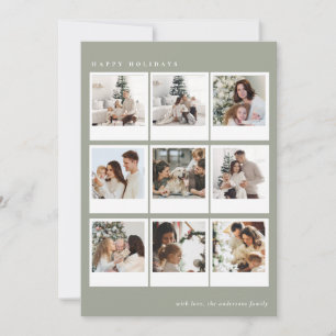 Grüner Salbei Einfache Boho Fotocollage Weihnachte Feiertagskarte