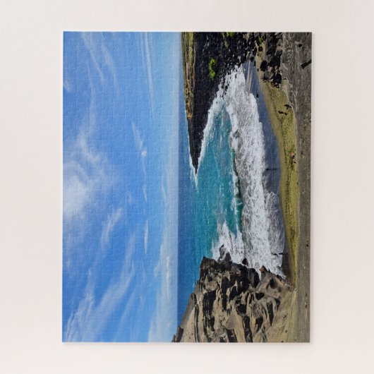 Grüner Sand-Strand-große Insel Hawaii -16x20 - PC Puzzle (Vertikal)