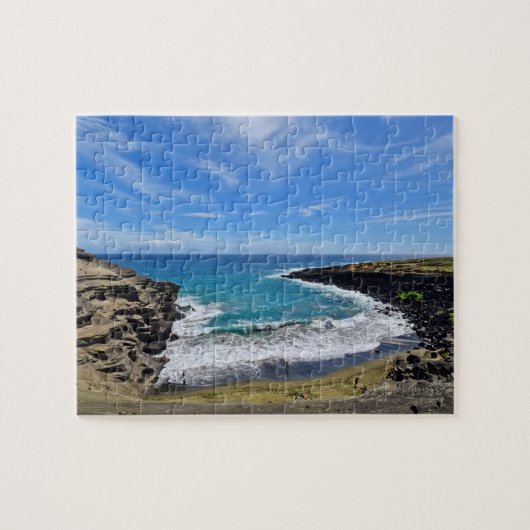 Grüner Sand-Strand - große Insel, Hawaii - PC Puzzle (Horizontal)