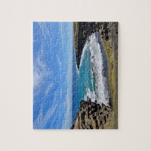 Grüner Sand-Strand - große Insel, Hawaii - PC Puzzle (Vertikal)