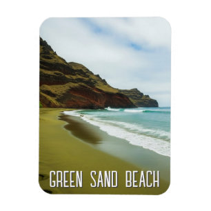 Grüner Sandstrand Hawaii Reise Magnet