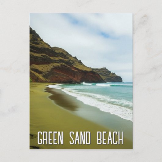 Grüner Sandstrand Hawaii Reise Postkarte (Vorderseite)
