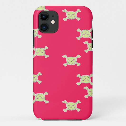 grüner Schädel Case-Mate iPhone Hülle (Rückseite)