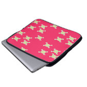 grüner Schädel Laptopschutzhülle (Vorne Knopf)