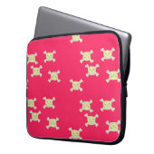 grüner Schädel Laptopschutzhülle (Vorderseite Links)