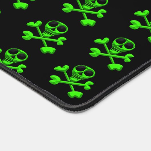 grüner Schädel Schreibtischunterlage (Ecke)