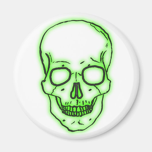 grüner Schädel Totenkopf green skull Magnet (Vorne)