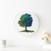 Grüner Schattiger Großer Baum Uhr (Zuhause)