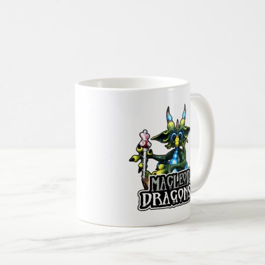 Grüner Schatz-Drache 11oz MD. Tasse (VorderseiteRechts)